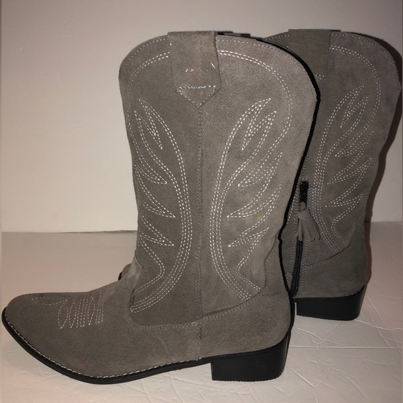Silvia Cobos Rodeo Gray Boots - Suede Western Cowgirl/Cowboy Size 11 NWOB - Picture 4 of 11
